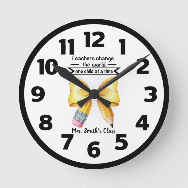 Teacher Change the World Personalised Clock (Front)
