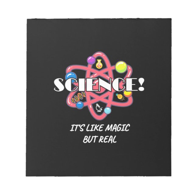 Teacher Chemistry Science Is Like Magic But Real Notepad (Front)