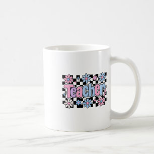 Teacher Chequered Floral Gifts Back To School Coffee Mug