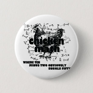Teacher Chicken Math Mathemachicken Funny Chicken 6 Cm Round Badge