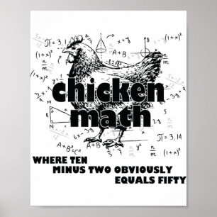Teacher Chicken Math Mathemachicken Funny Chicken Poster