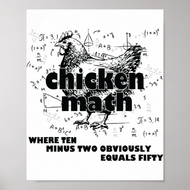 Teacher Chicken Math Mathemachicken Funny Chicken  Poster (Front)