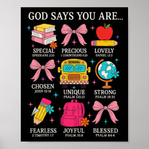 Teacher Christian God Says I Am Faith Religious Bi Poster