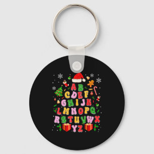 Teacher Christmas Alphabet Back To School Holiday Key Ring
