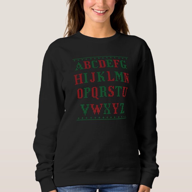 Teacher Christmas Alphabet Ugly Sweater (Front)