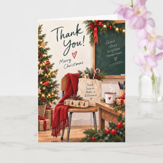 Teacher Christmas Card, Thank You Teacher Card