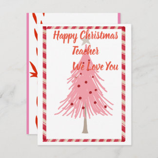 Teacher Christmas card , with love