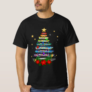 Teacher Christmas Crayon Tree Light Decoration Stu T-Shirt