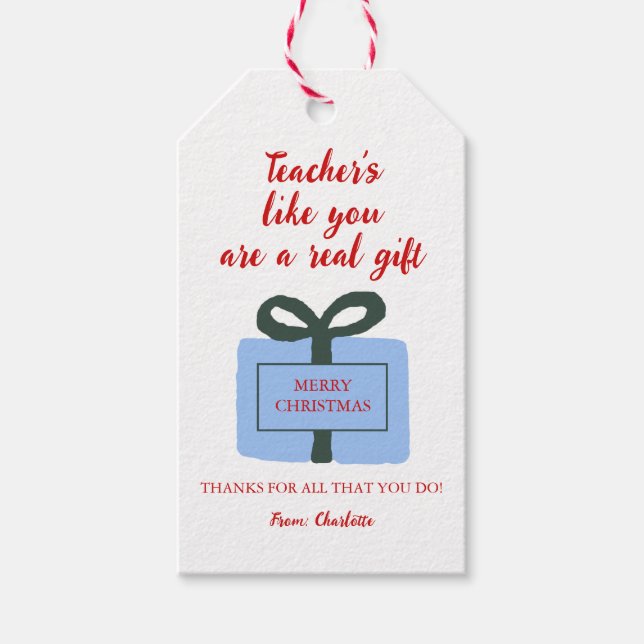 Teacher Christmas  Gift Tags (Front)