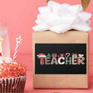 Teacher Christmas Life Teach Love Inspirational Rectangular Sticker