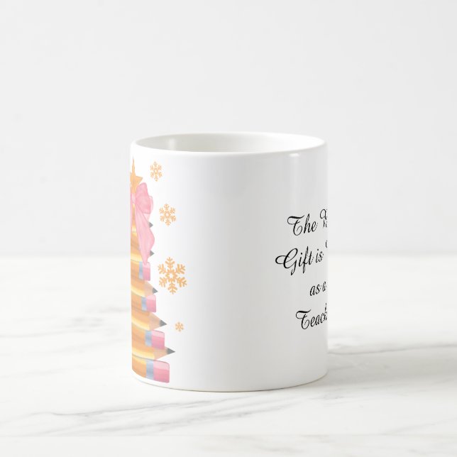 Teacher Christmas Pencil Tree Coffee Mug (Center)