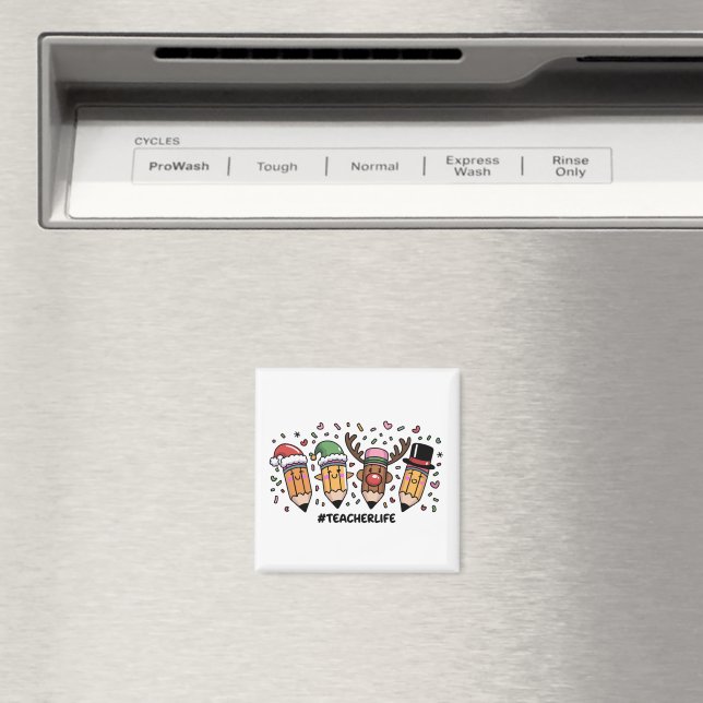 Teacher Christmas Pencils Teacher Life Merry Xmas  Magnet (In Situ (Dishwasher))