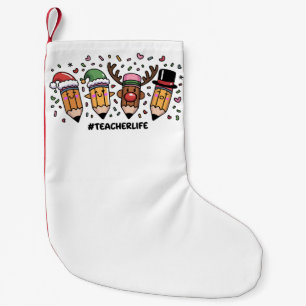 Teacher Christmas Pencils Teacher Life Merry Xmas Small Christmas Stocking
