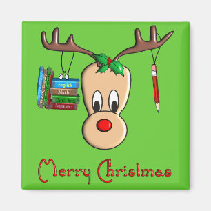 Teacher Christmas Reindeer--Adorable Gifts Magnet