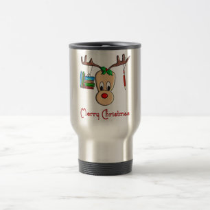 Teacher Christmas Reindeer--Adorable Gifts Travel Mug