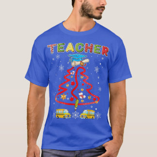 Teacher Christmas Tree Merry Xmas Lover Librarian  T-Shirt