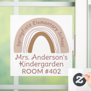 Teacher Classroom Boho Rainbow Window Cling Decal