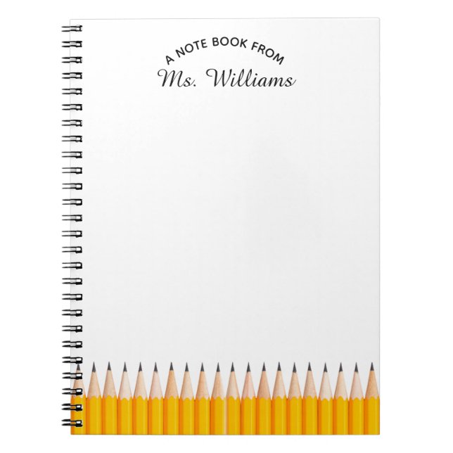 Teacher Classroom Pencil Custom Name Notebook (Front)