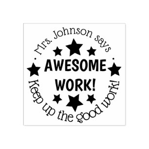 Teacher Classroom Spelling star homework Rubber Stamp