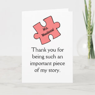 Teacher Coach Thank you End of term Custom name Card