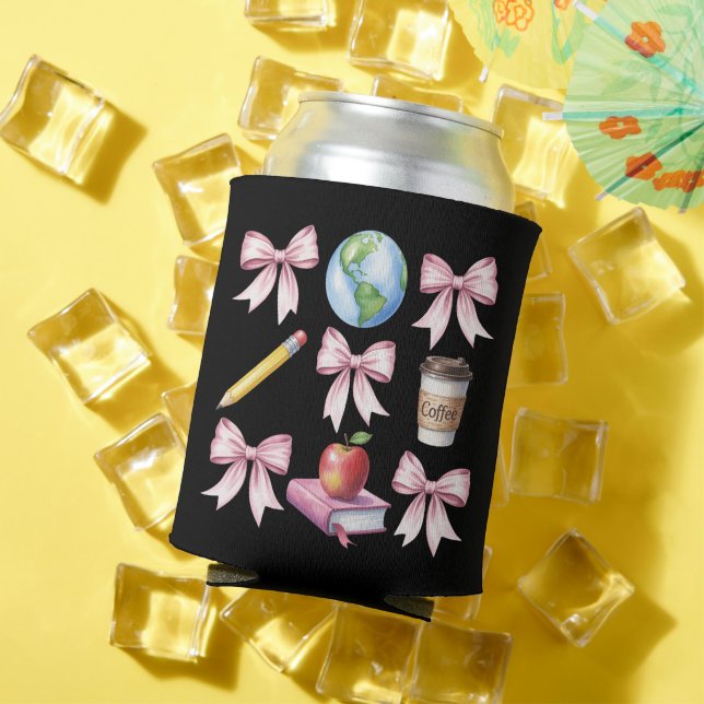 Teacher Coffee Bow Cute Appreciation Gifts  Can Cooler (In Situ Summer)