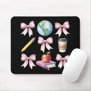 Teacher Coffee Bow Cute Appreciation Gifts Mouse Pad