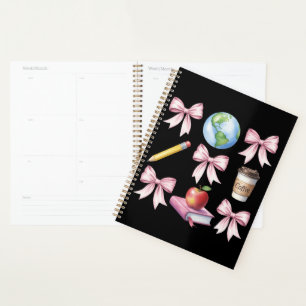 Teacher Coffee Bow Cute Appreciation Gifts  Planner