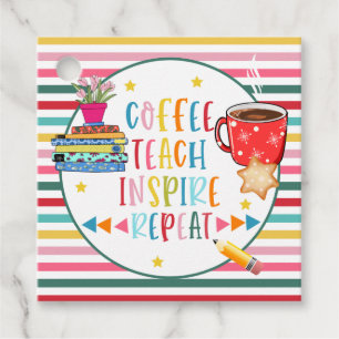 Teacher  coffee teach sanitise appreciation tag