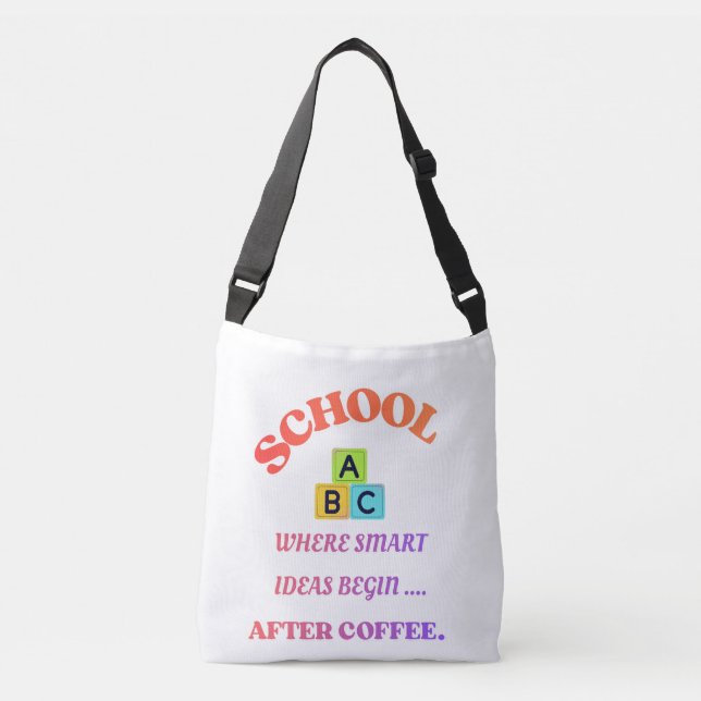 Teacher Coffee Tote Bag – Funny School Quote (Front)