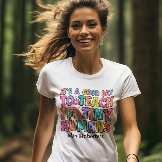  Teacher colourful retro quote t-shirt (Creator Uploaded)