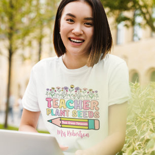  Teacher colourful retro quote t-shirt