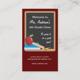 Teacher Contact Card on a Blackboard