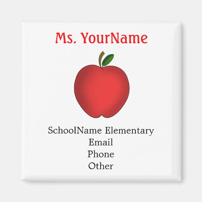 Teacher Contact Magnet (Front)