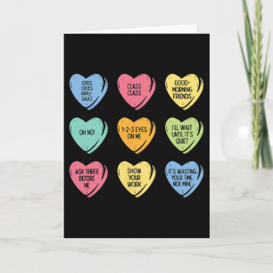 Teacher Conversation Hearts Funny Valentines Day W Card