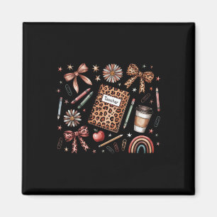 Teacher Coquette Bow Book First Day Of School Ck T Magnet