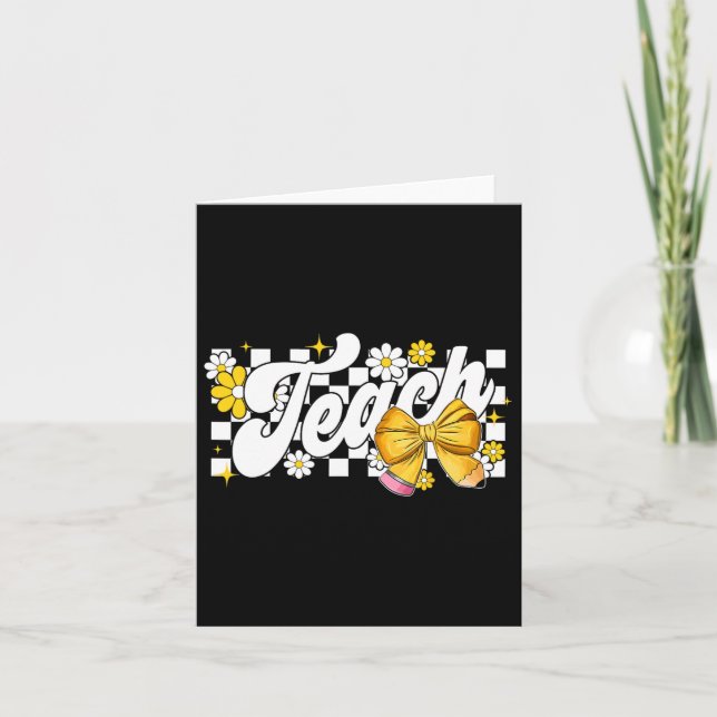 Teacher Coquette Bow Teacher Appreciation Back To  Card (Front)