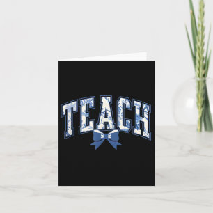 Teacher Coquette Toile Blue Bow Floral Card