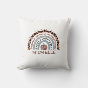 Teacher Core Values Rainbow Cushion