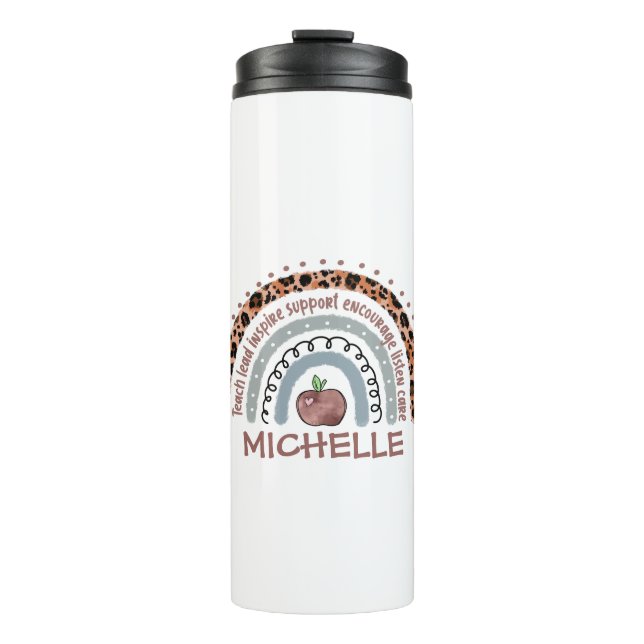 Teacher Core Values Rainbow Thermal Tumbler (Front)