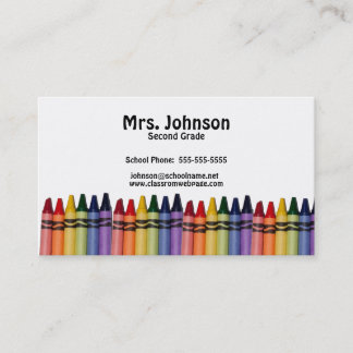 Teacher Crayons Template Business Card