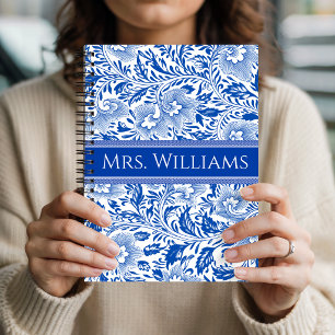 Teacher   Custom Floral Chinoiserie Wedding Bride Notebook