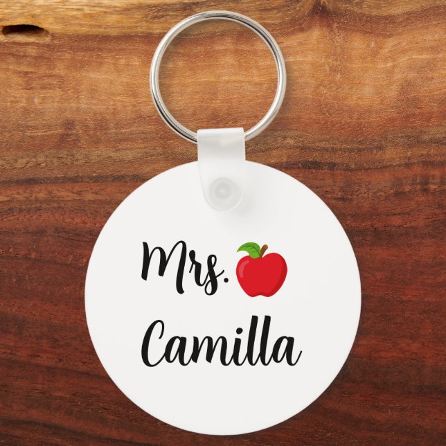 Teacher custom name, Personalised Gift for Teacher Key Ring (Front)