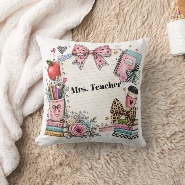 Teacher Custom Pillow, Cute Style, Gift Cushion (Blanket)