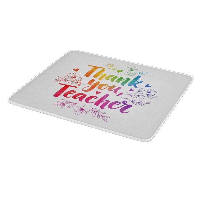 Teacher Cutting Board – Thank You, Teacher! (Corner)
