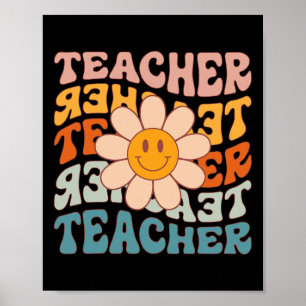 Teacher Daisy Colourful - Elementary School Teache Poster
