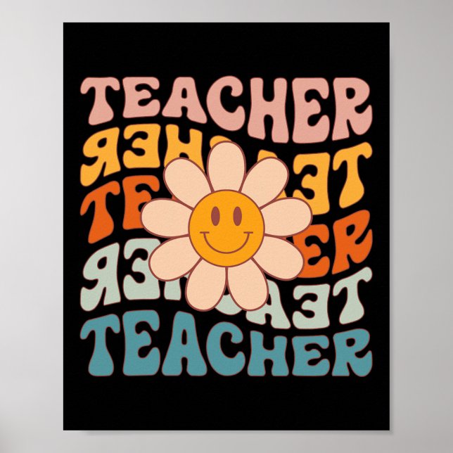 Teacher Daisy Colourful - Elementary School Teache Poster (Front)