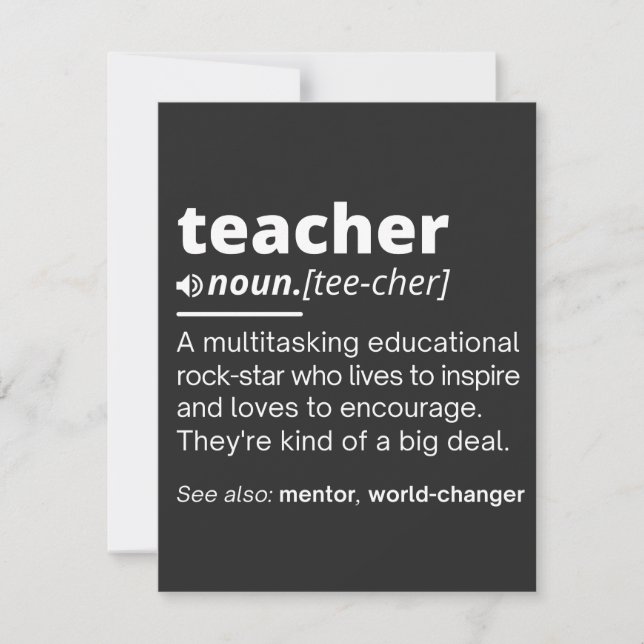 Teacher Definition - Funny Teaching School Teacher (Front)