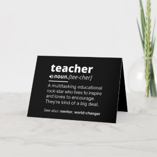 Teacher Definition - Funny Teaching School Teacher Card