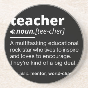 Teacher Definition - Funny Teaching School Teacher Coaster