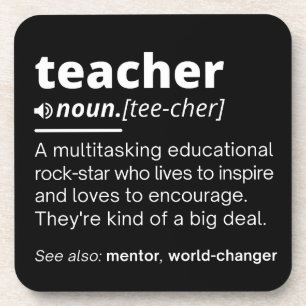 Teacher Definition - Funny Teaching School Teacher Coaster